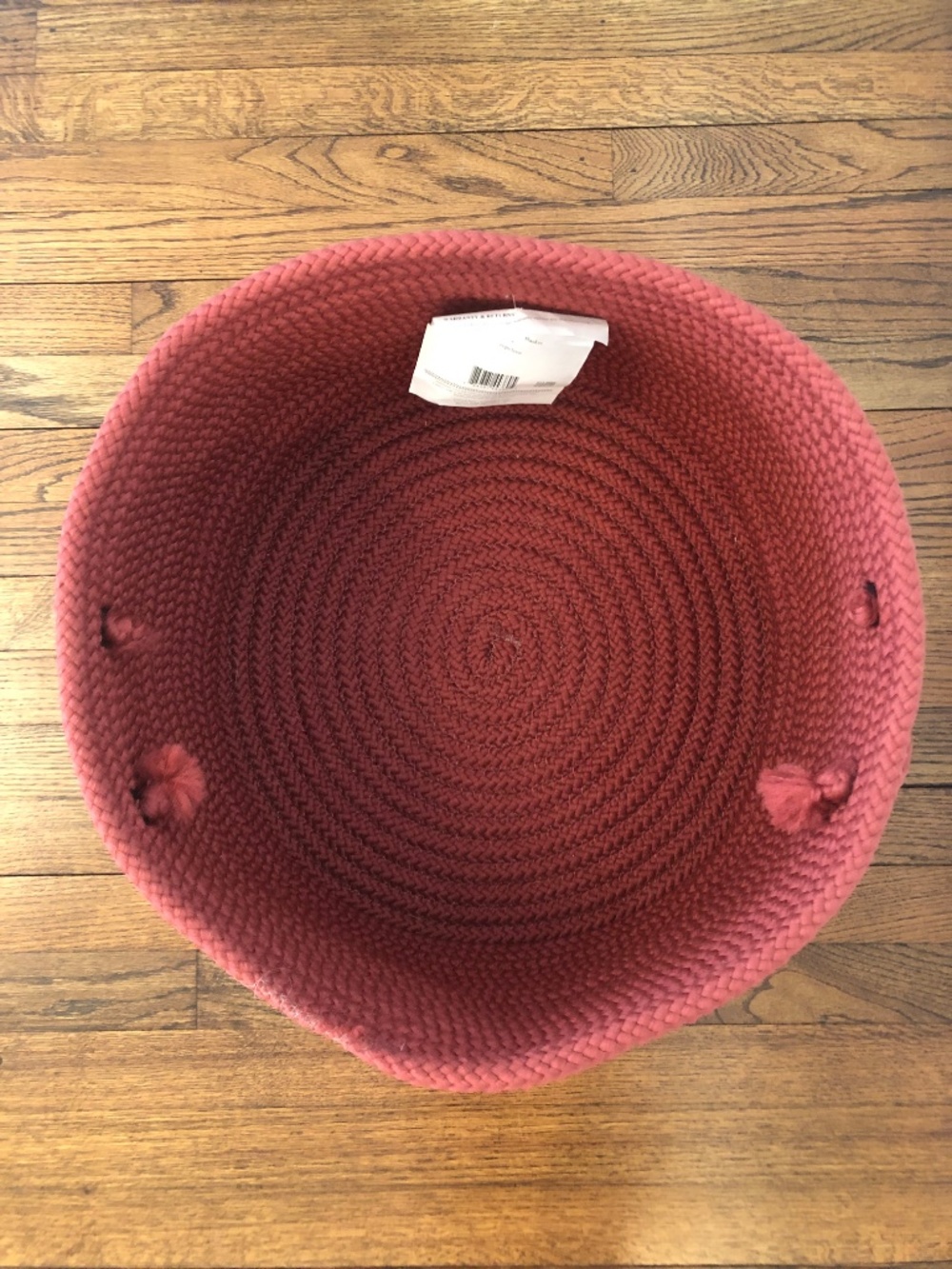 NWT Large Braided Storage Basket by Colonial Mills, Rose - Picture 3 of 6